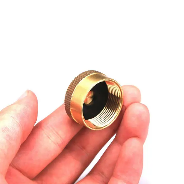 Szilárd Sárgaréz Újratöltés 1 Font Propán Gázpalack Henger Csatlakozó Védő Lezárt Sapka - Image 3