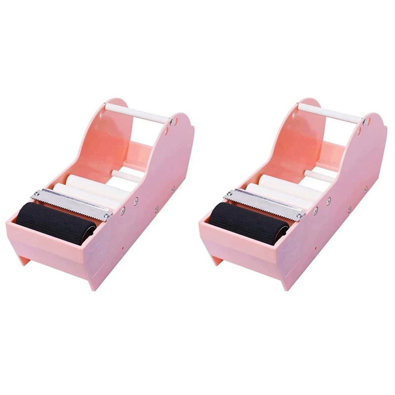 

2X Desktop Pink Tape Dispenser,Water Activated Tape Dispenser, Gum Tape Dispenser Sealing Office Supplies For Carton