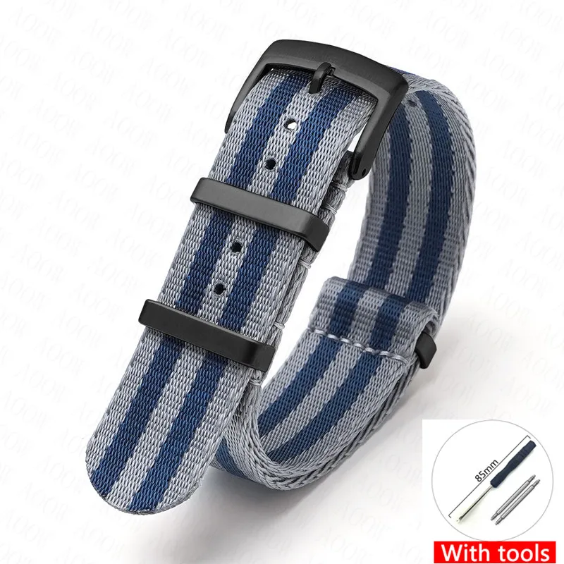 Universal Nylon Sport Canvas Watch Band Bracelet - Men's Strap in Multiple Sizes