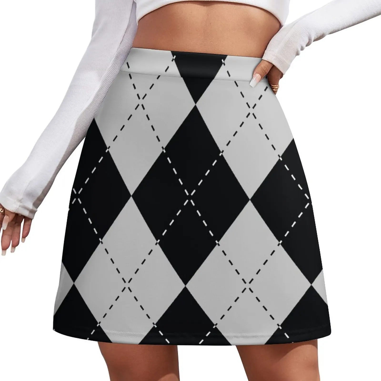 Argyle Diamonds 9 Grey Mini Skirt Clothing luxury clothes women