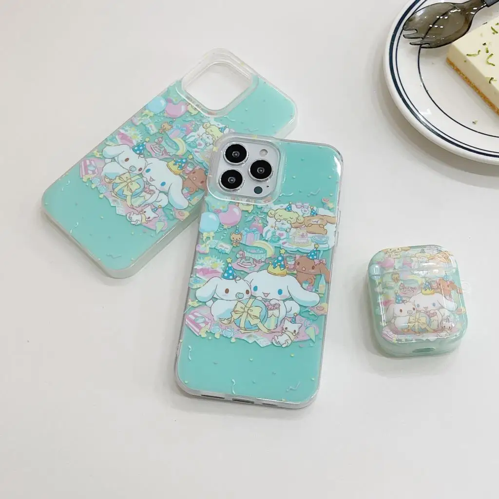 

Sanrio Cinnamoroll Soft Phone Case For iPhone 12 Pro MAX 14 13 Kuromi Kitty Box For Airpods 1 2 3rd Pro Bluetooth Earphone Cover