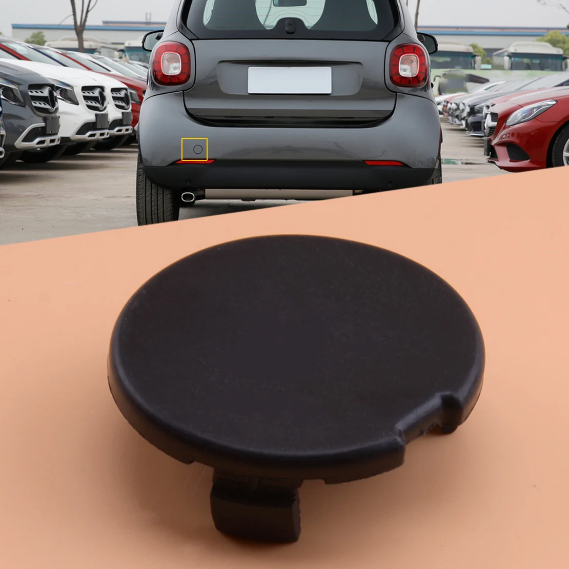 Paraurti Posteriore Con Gancio Traino Per Smart Fortwo 453 - 2016-2018 - Tappo Copri Occhio Compatibile - Foto 8
