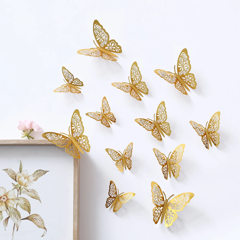 Calcomanías Mariposas Colores Decoraciones De Mariposa 3D - 24 Piezas Rosa Para Pared Con Cinta Doble Cara - Fiestas Y Cumpleaños Decoración Mariposas Pared