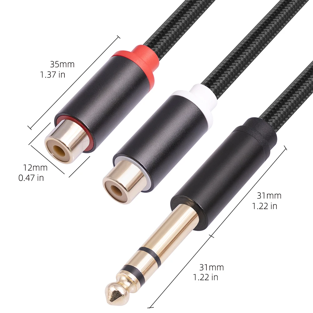 RCA  Aux  ̺, 6.35mm, ǵ , RCA Ͽ 1/4 ġ Ŀ ̺, ߿    ȣ 