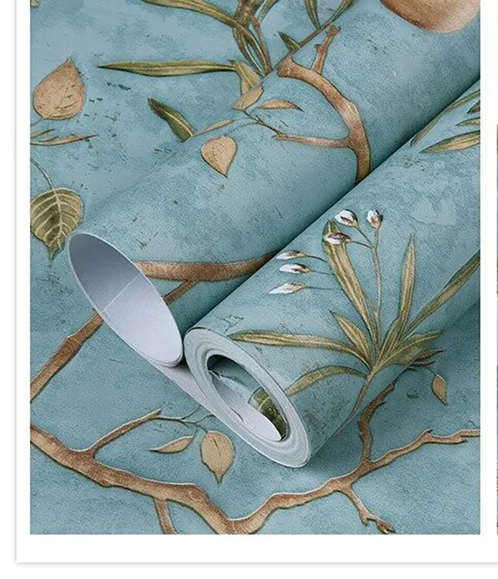 วอลล์เปเปอร์อเมริกันไม่ทอแบบมีกาวในตัวสำหรับห้องนอนตกแต่งผนังห้องนั่งเล่นพื้นหลังโซฟาที่แสนสบาย 1