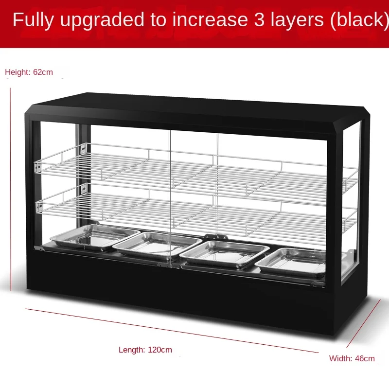 Desktop Commercial Insulated And Heated Constant Temperature Glass Cooked Food Cabinet Small Food Display Cabinet 3