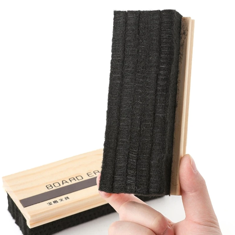 6Pcs Wool Felt Chalkboard Eraser Wood Chalkboard Eraser Dustless Cleaner for Office School Blackboard