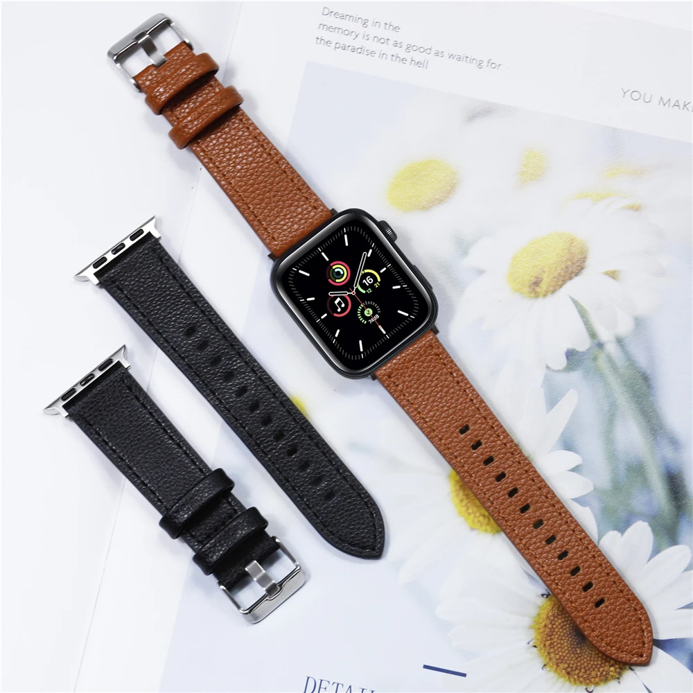 

For apple watch series 8 7 45mm 41mm ultra 49mm band leather strap for iwatch 6 5 4 se 44mm 40mm 3 42mm 38mm bands women man