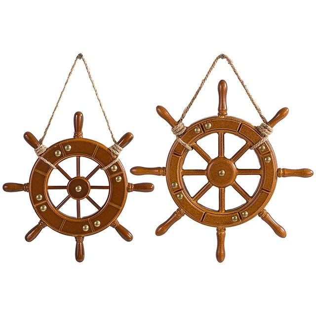 Craft Ornaments Wooden Boat Ship Rudder Wall Nautical Decoration ...