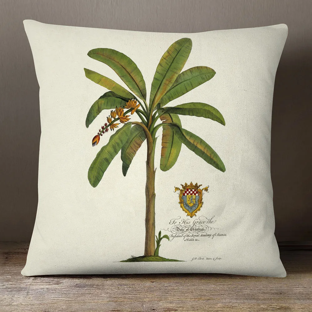 Banana Tree Pine Nuts Cushion Cover Plant Painting Decorative