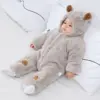 7016 Baby Jumpsuit 2025 Winter New Thickened and Warm Newborn One Piece Clothes Padded Baby Girl's Climbing Clothes