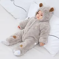 7016 Baby Jumpsuit 2025 Winter New Thickened and Warm Newborn One Piece Clothes Padded Baby Girl's Climbing Clothes