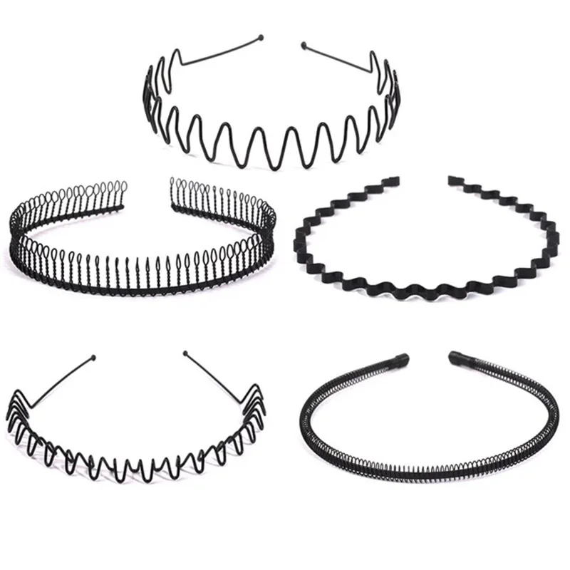 Men Women Unisex Metal Hair Hoop Headband Sports Non Slip Headdress Accessories