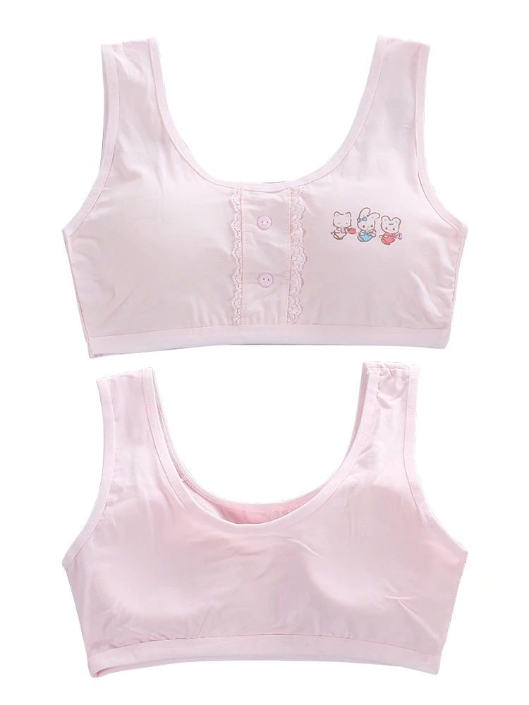 LJMOFA Teen Girl Sports Exquisite Cute Rabbit Bra Kids Top Camisole Underwear Young Puberty Small Training Bra B213 sports bra training bra cotton bra