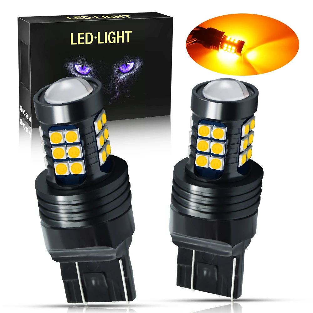 

2Pcs 1156 1157 3157 7443 H4 H7 H15 LED Bulb 27-SMD 3030 Chips White/Amber/Red Light for Cars