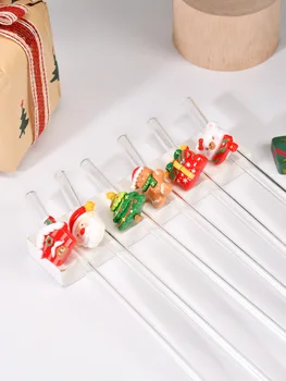 Christmas Glass Straw Set 2
