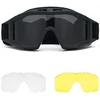 10Pcs M'ilitary Fan Tactical Glasses Cs Explosion-proof Anti Impact Special Combat Goggles Three Lens Suit Motorcycle Goggles 2