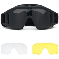 10Pcs M'ilitary Fan Tactical Glasses Cs Explosion-proof Anti Impact Special Combat Goggles Three Lens Suit Motorcycle Goggles 2