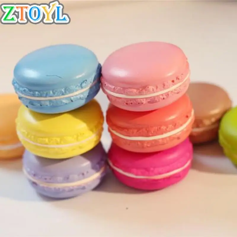 1PC Kawaii Soft Dessert Macaron Squishy Pretend Kitchen Toys Artificial Macaroons
