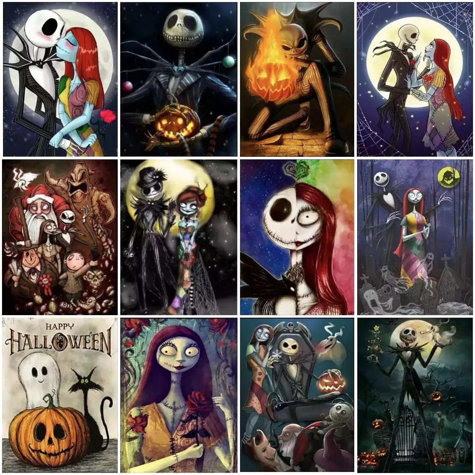 Pittura Diamante 5D Fai Da Te Disney The Nightmare Before Christmas Full Square Round Diamond Ricamo Mosaico Home Decor Gift