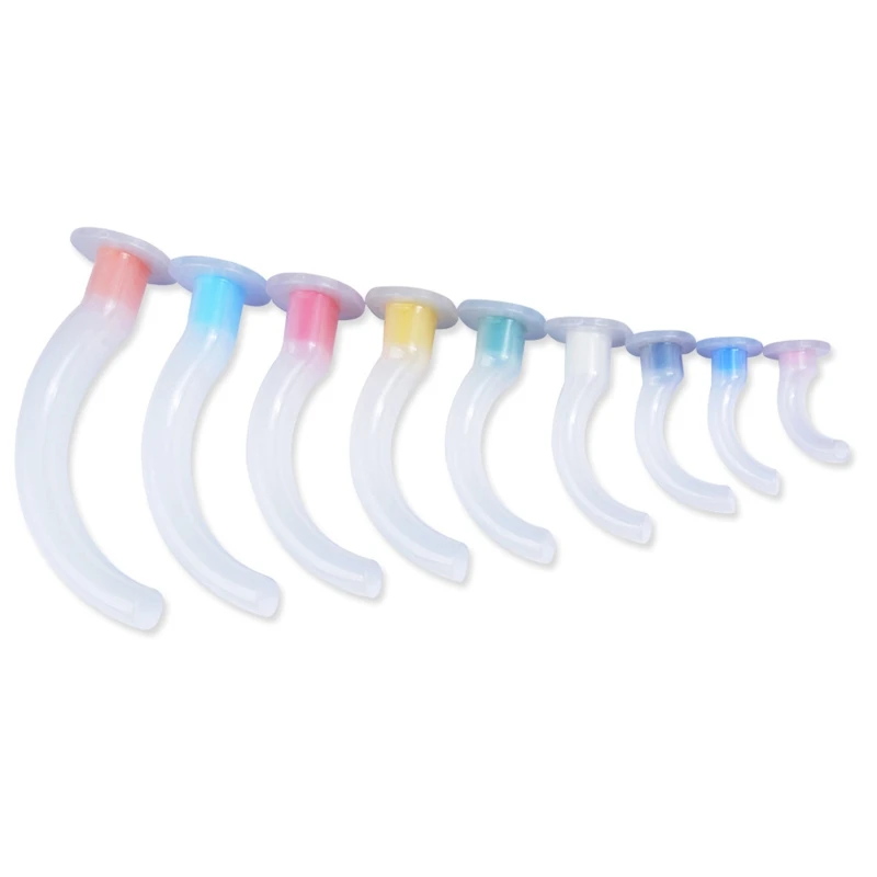 9 Pieces Disposable Patient Air Tube Guide Mixed Oral Guedel Color Code First Aid Airway Tube