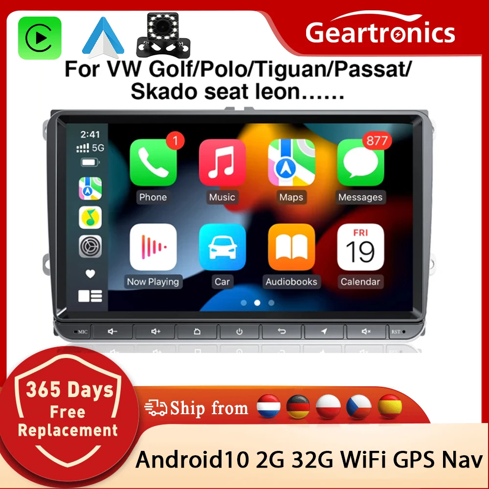 9 "Autoradio Android 10 Per Vw Passat 6 7 Cc Polo Golf 5 6 Touran T5 Wifi Navigazione Gps Bt Wifi Split Screen Head Unit Radio Fm