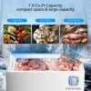 7.0 Cubic Feet Chest Freezer with 2 Removable Basket, Free Standing Top Open Door Compact Deep Freezer with Adjustable Temperatu 4