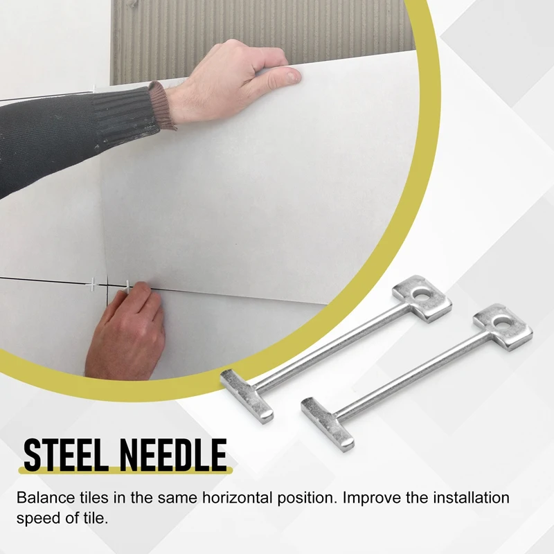 A81M New 200Pcs Tile Leveling System For Tile Laying Reusable Steel Needles Flooring Replaceable Pin Tiling Construction Tools