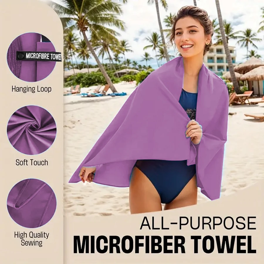 1-pcs  Quick drying microfibre towel Ultra compact soft travel towel for camping, gym, beach, swimming, yoga 5