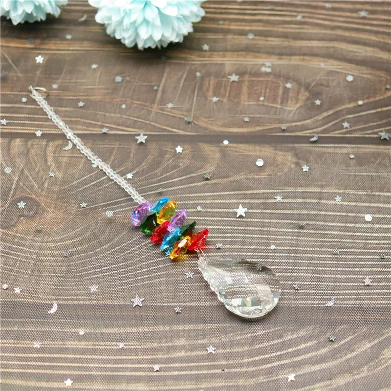 1PC Rainbow Sun Catcher Prism Butterfly Water Droplets Crystal Ball Pendant Aurora Refraction Streamer DIY Wedding Hanging Decor