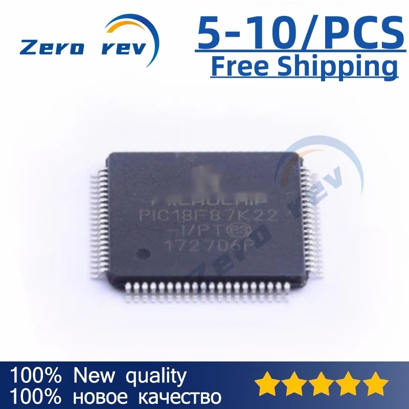 

5-10Pcs 100% New Free Shipping T PIC18F87K90-I/PT PIC18F87K22-I/PT PIC18F87J50-I/PT TQFP-80