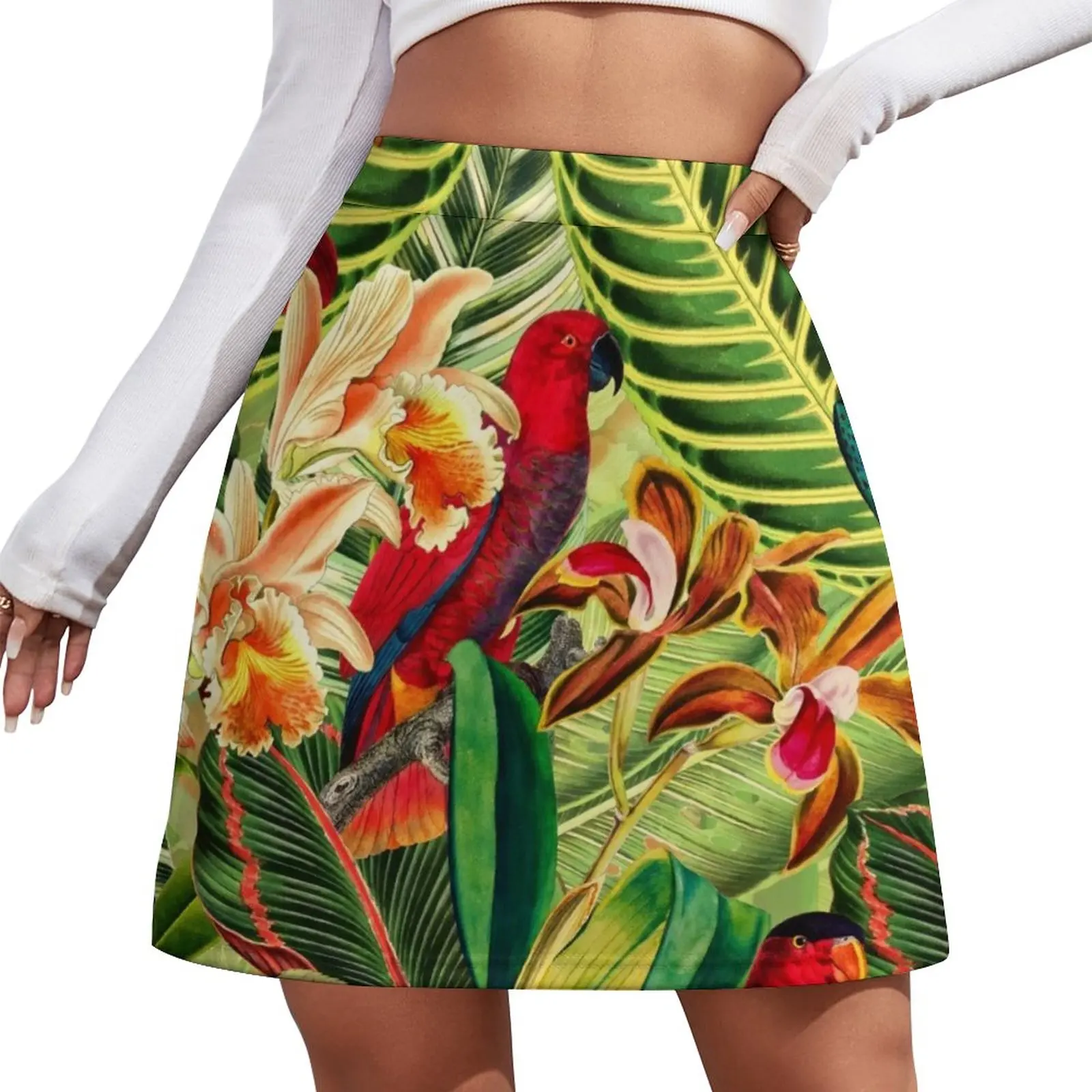 

Vintage Tropical Bird Jungle Garden Mini Skirt women's summer clothing 2024 skirts for woman dress Kawaii