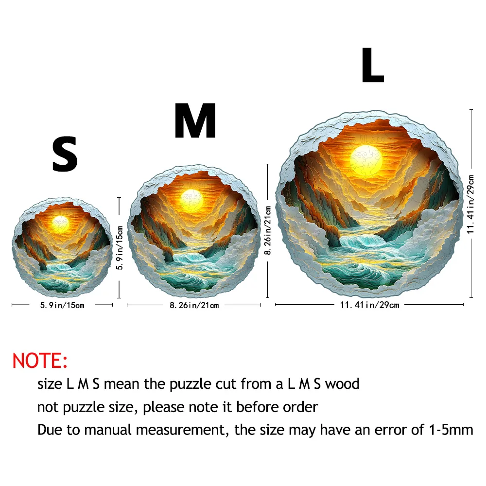 Puzzle for Adults 3D Visual Full Sun in The Mountains Wooden Jigsaw Puzzles Unique Animal Shape Wood Cut Puzzles jigsaw puzzles wooden jigsaw puzzles wooden puzzle toys educational puzzles