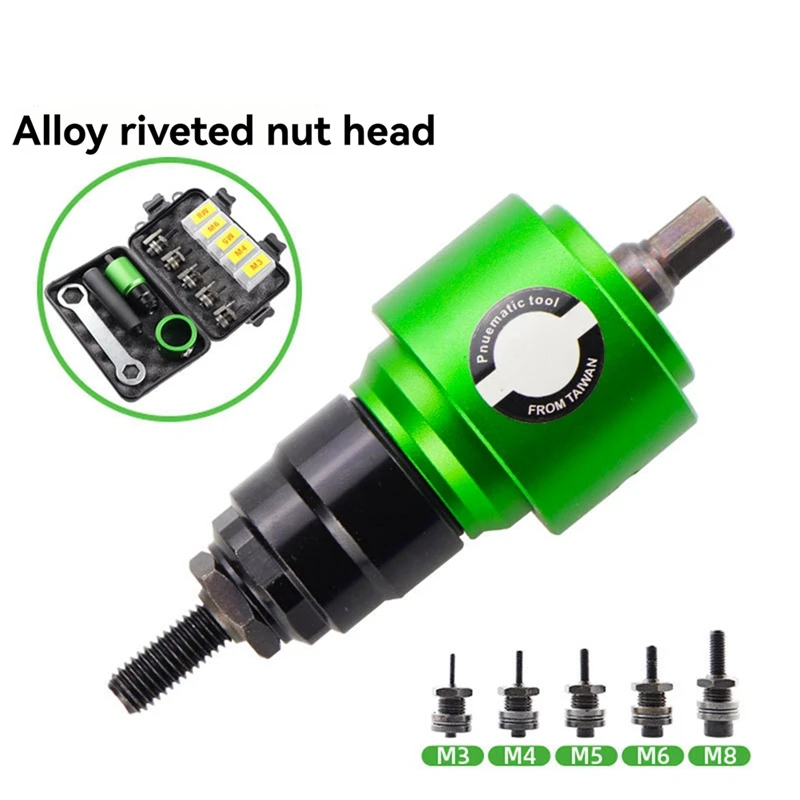 B97A-Electric Aerodynamic Rivet Tool Kit Rivet Nut Tool Kit With Drill Bit Adapter Nut Pull Riveting
