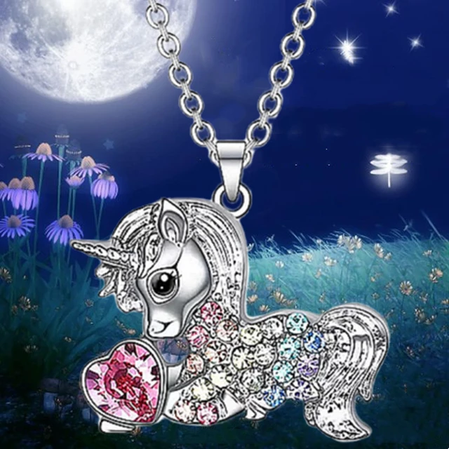 KABOER Unicorn Necklace Sterling Silver Forever Love Unicorn in Heart Pendant  Necklace for Women Girlfriend Daughter Gift - Walmart.com