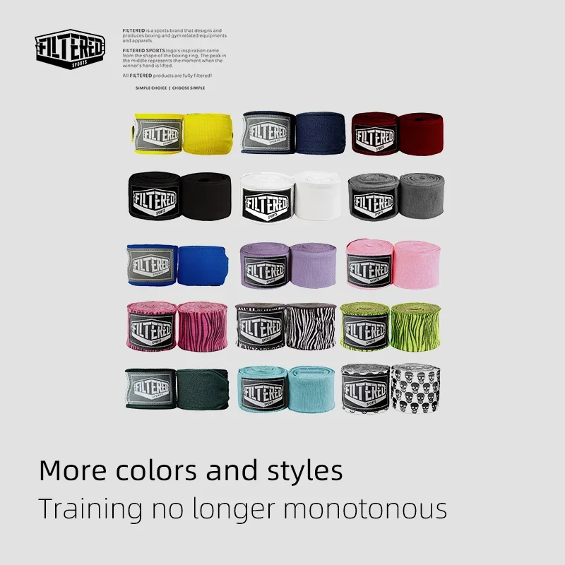 Filtered Sports 3m Women's 5m Men's Boxing Hand Wraps Bandages with Widened Velcro Soft Cotton Micro Elasticity FW01 boxing bandage