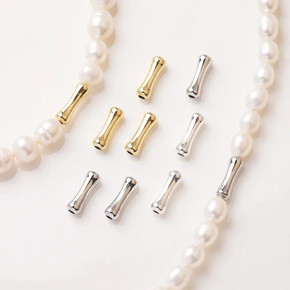 

20PCS Dainty Brass Spacer Bead for Jewelry Making Bracelet Necklace DIY Hand Made 14k Gold Plated Accessory 12*4mm