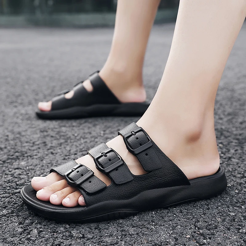 Men Slippers Casual Outdoor Clogs Breathable Beach Slides Sandals Men Indoor Non-slip Bathroom Flip Flops 2022 New Adjustable