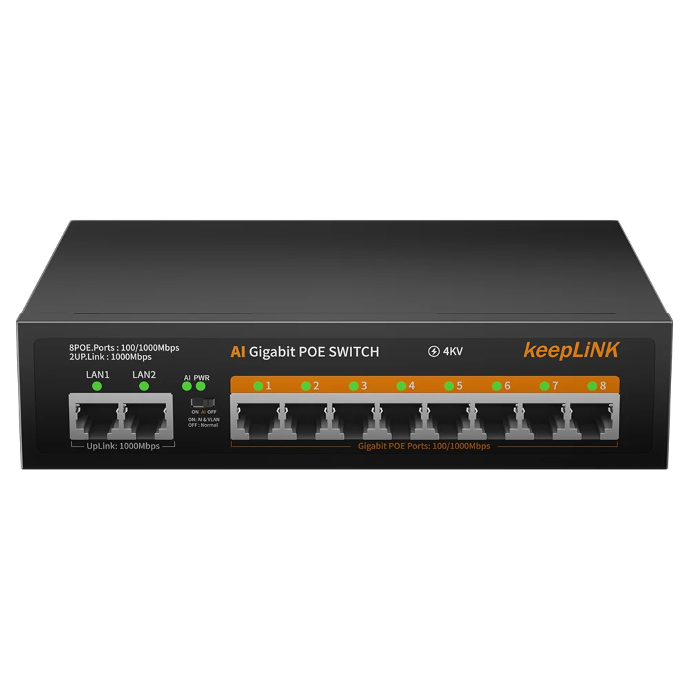 Keeplink-poe Switch Ethernet Portas 1000 Mbps Padrão de Rede 52v Potência Embutida Cctv Câmera ip Roteador Wifi - Imagem 5