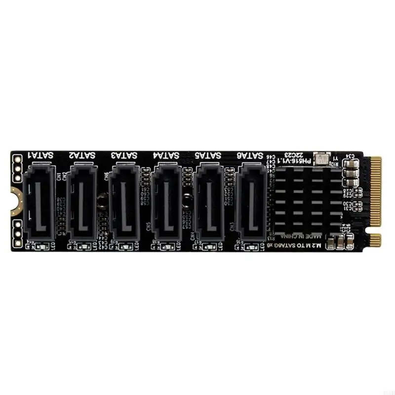 85DD for M.2 to Sata3.0 Adapter Card Converter Card with 6 Sata3.0 Ports ASM1166 Chip