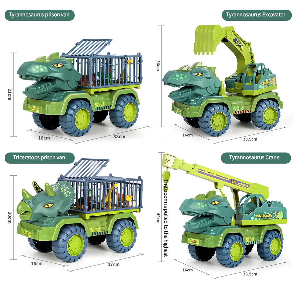 Dinosaurs Transport Car Pull Back Vehicle Toy Large Engineering Truck with Dinosaur Egg Gifts for Children Birthday Party Favors