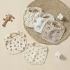New Waterproof Cotton Baby Bibs Infants Cute Cartoon Print Feeding Saliva Towel Newborn Toddler Soft Burp Cloth For Kid Bib 2