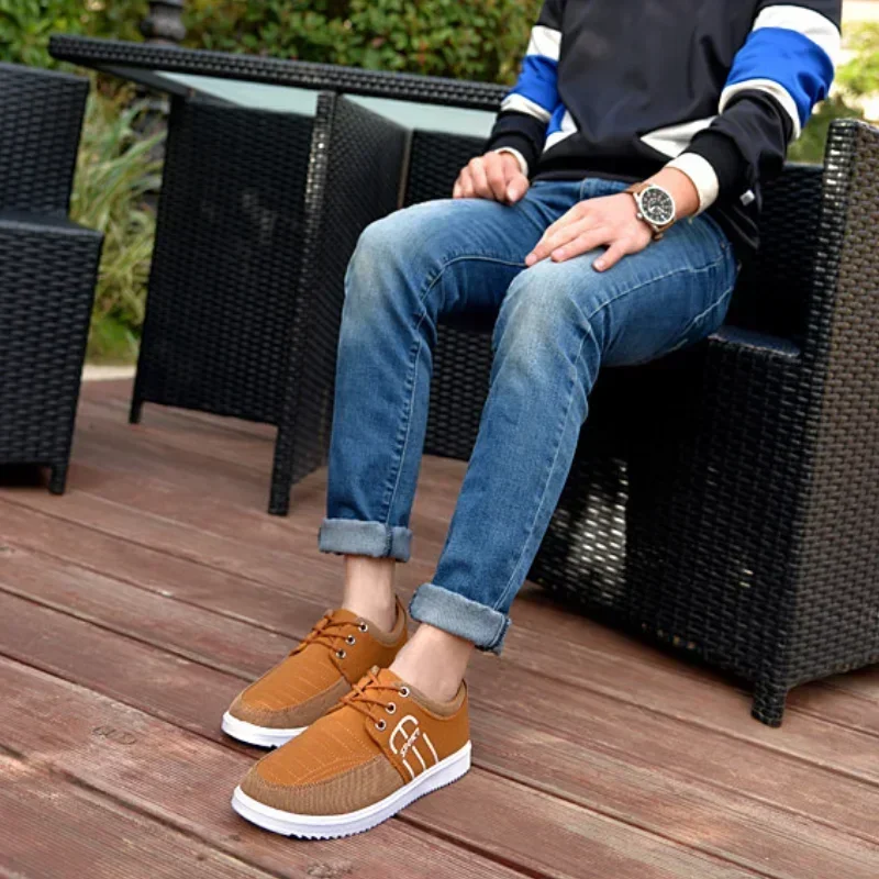 Men's Sneakers Lightweight Canvas Shoes Summer Mens Vulcanized Shoe Breathable Work Shoes Lace-ups Men Driving Shoes Zapatillas 5