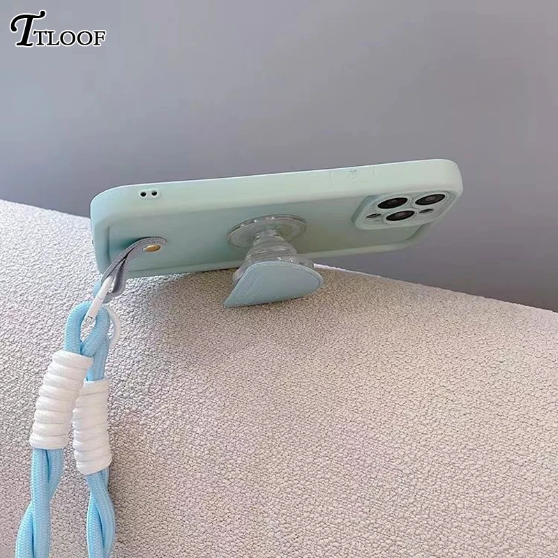 Versatile Crossbody Lanyard Wrist Strap Soft Silicone Phone Case