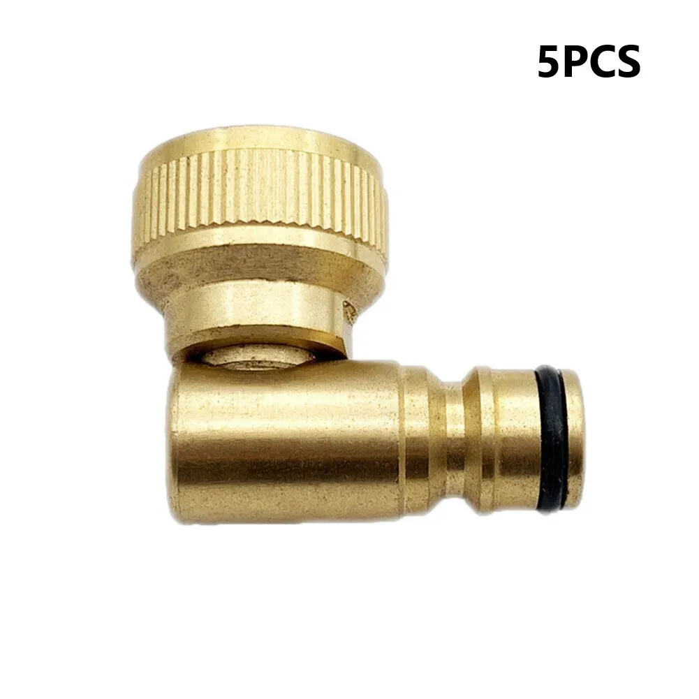

Long lasting 5PCS Hose Reel Swivel Elbow Quick Connector Brass Construction Great for Hosereels and Outdoor Taps