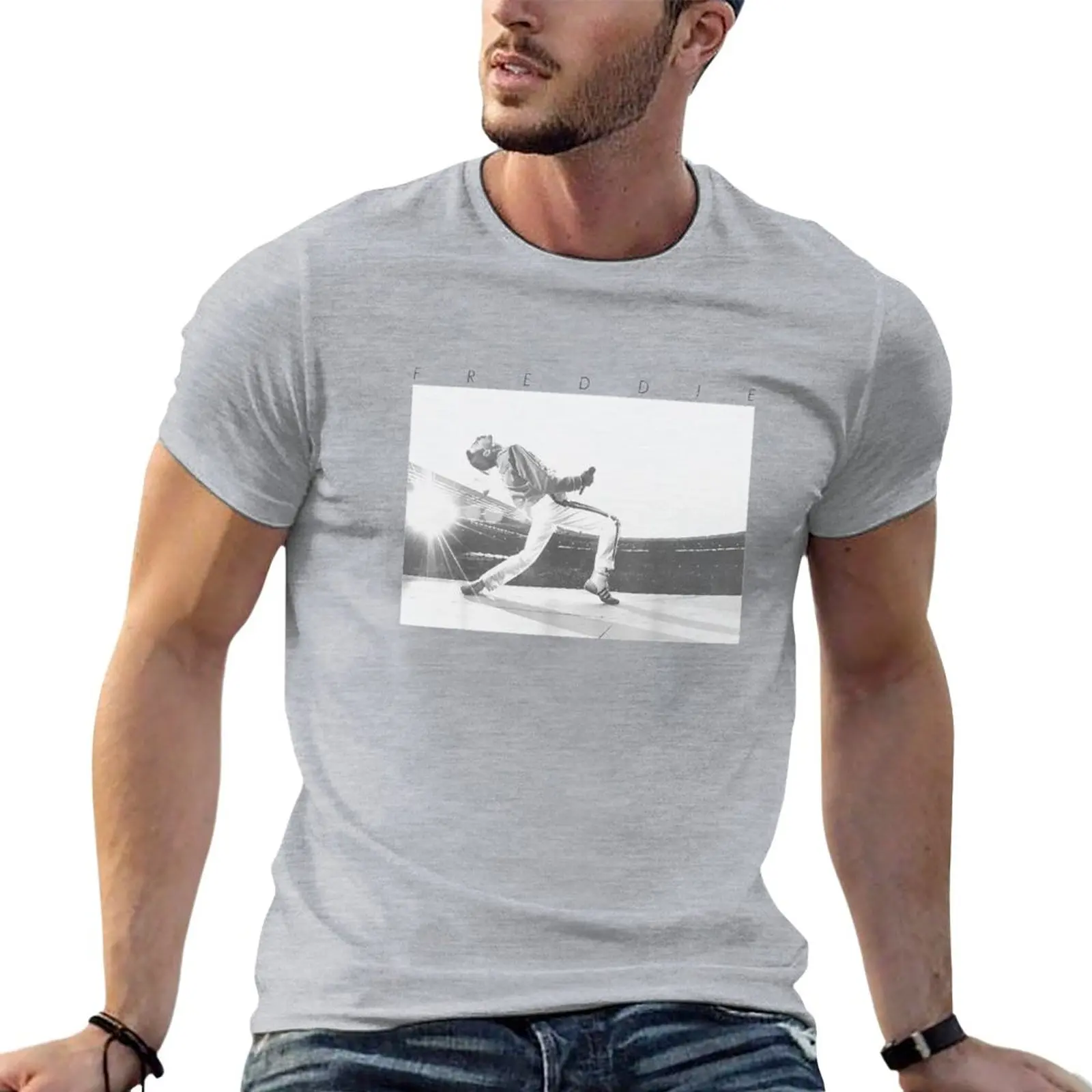 

New Freddie Howl Stage Icon Bw Photo Mercury.fun T-Shirt Short t-shirt custom t shirts design your own Men's t-shirt