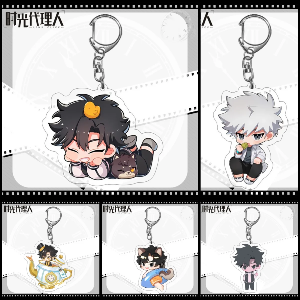 

6CM Hot Link Click Anime Figures Charles Lucas Cosplay Acrylic Keychain Cute Cartoon Bag Accessories Keyring Fans firend Gifts