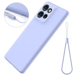 Premium Liquid Lanyard Plush Cloth Phone Case Cover for MOTO Edge 50 UITRA (PURPLE)