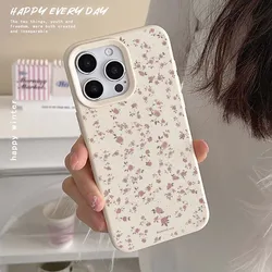 Pink Rose Floral TPU Protective Phone Case - Candy Soft s - iPhone 15 Plus (Antique White)