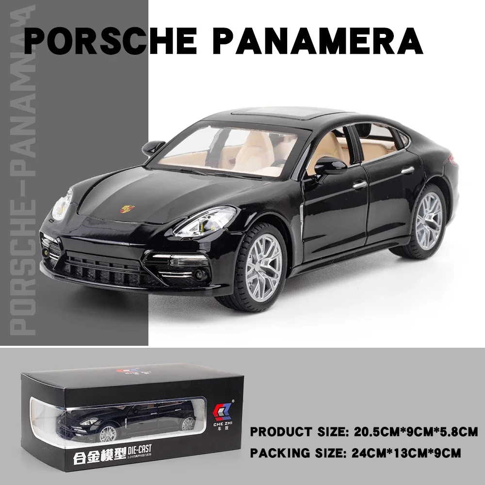 1:24 포르쉐 Panamera 스포츠카 시뮬레이션 다이캐스트 금속 합금 모델 자동차 사운드 및 라이트 풀백 컬렉션 어린이 장난감 선물